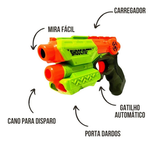 Arminha Mira Certa Arma Brinquedo Lança Dardo Tipo Nerf